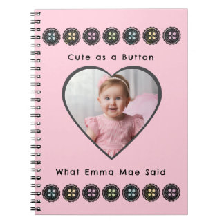 Bouton rose Bébé souvenir Journal