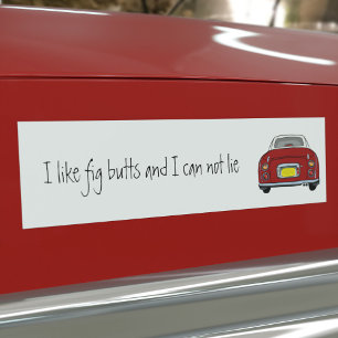 Bouton rouge amusant Figaro voiture Sticker