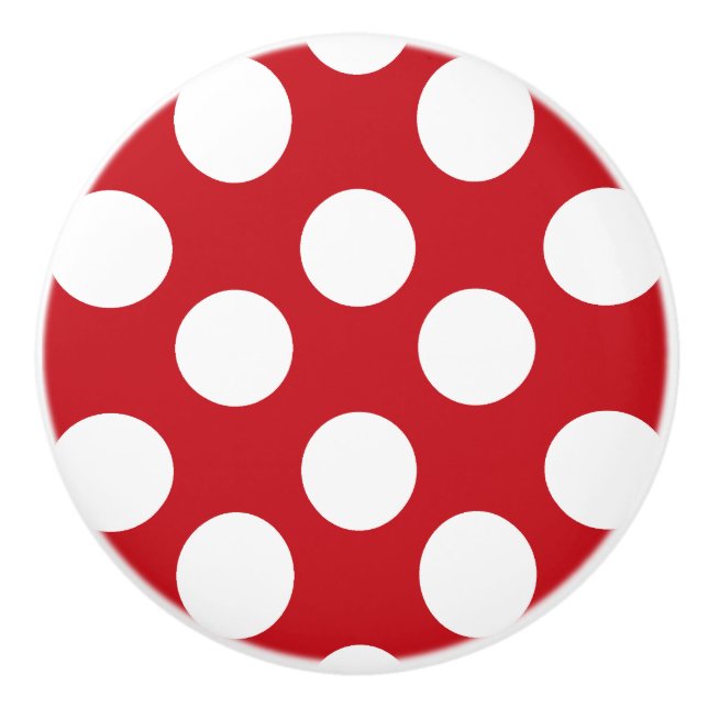 Bouton rouge et blanc de meubles de point de polka (Devant)