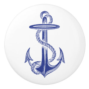 Bouton vintage bleu d'Ancre