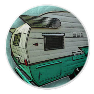 bouton vintage de tiroir de campeur d'aqua