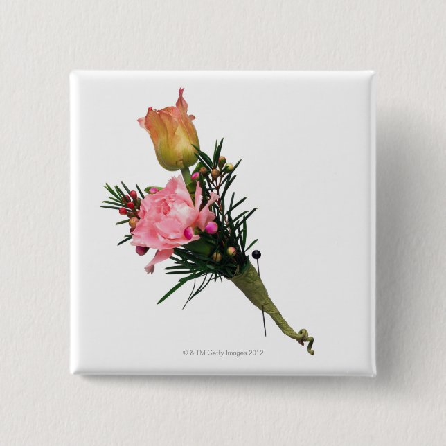 Boutonniere 2 Inch Square Button (Front)