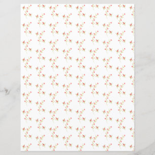 Boutons de fleurs mignons sur la feuille de papier