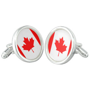 Boutons Manchette en Drapeau en Chrome Emballage Cadeau Ontario Canada