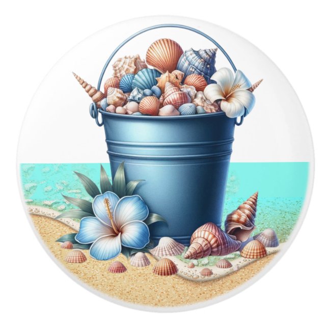 Boutons de tiroir coquillages de mer de plage - SR (Devant)