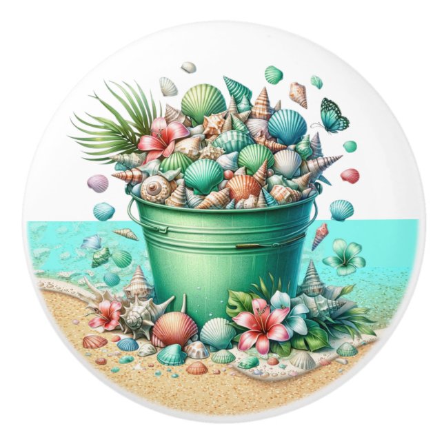 Boutons de tiroirs en coquille de mer de plage - S (Devant)