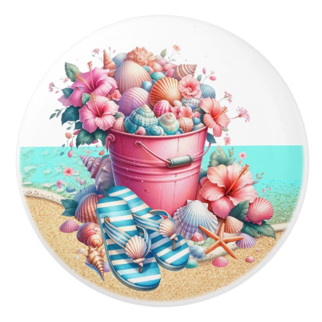 Boutons de tiroirs en coquille de mer de plage - S (Devant)