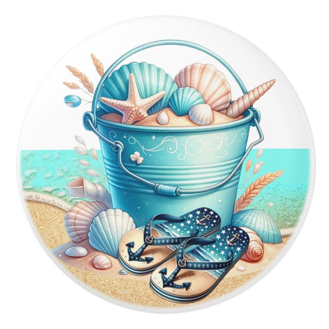 Boutons de tiroirs en coquille de mer de plage - S (Devant)