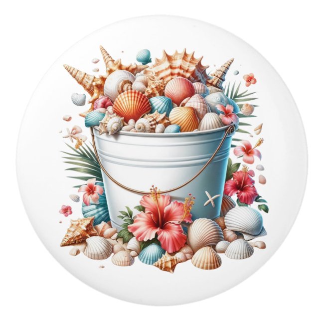 Boutons de tiroirs en coquille de mer de plage - S (Devant)