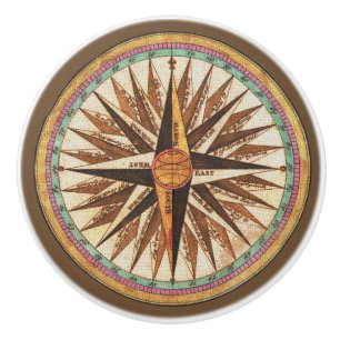 Boutons vintages de tiroir de buffet de boussole