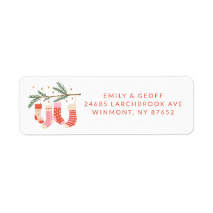 Bouts de Noël roses Adresse de retour personnalisé