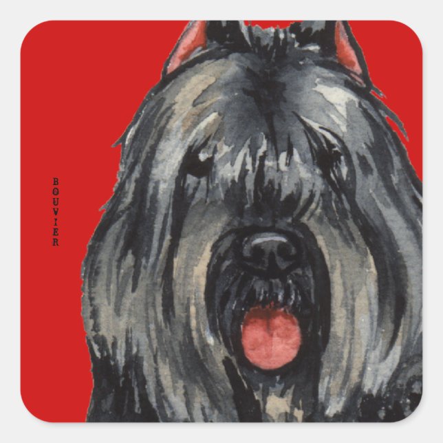 Bouvier Colour Block Square Sticker (Front)