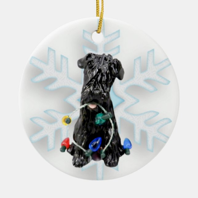 Bouvier des flanders Dog Christmas ornament (Front)