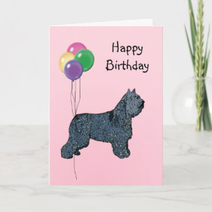 Bouvier des Flandres, Birthday Balloons Card
