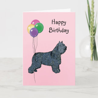 Bouvier des Flandres, Birthday Balloons Card