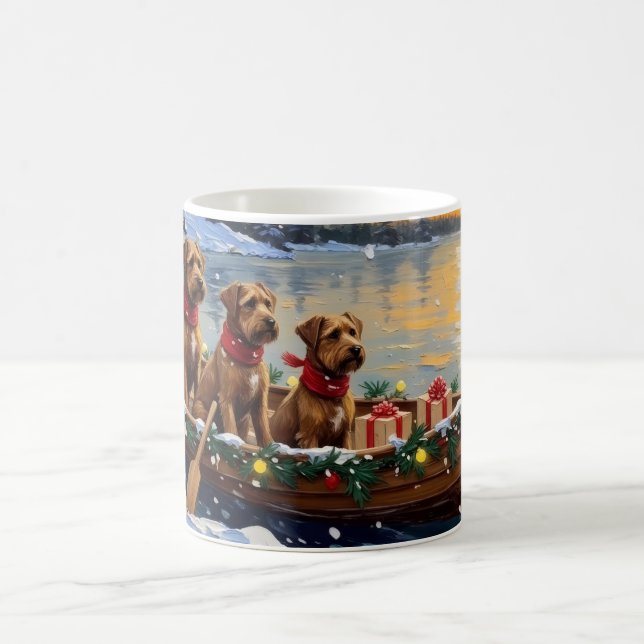 Bouvier des Flandres Christmas Boat Holiday Coffee Mug (Center)