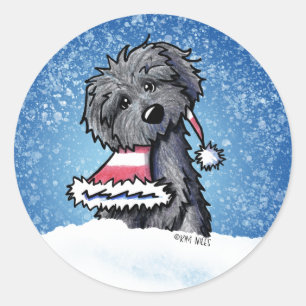 Bouvier des Flandres Christmas Classic Round Sticker