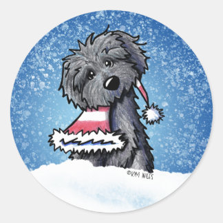 Bouvier des Flandres Christmas Classic Round Sticker