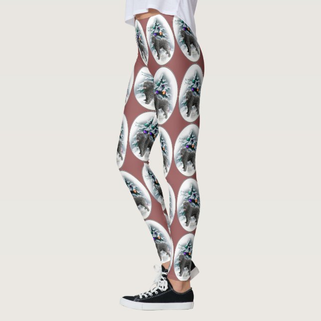 Bouvier des Flandres Christmas Leggings (Left)