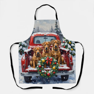 Bouvier des Flandres Christmas Red Truck Holiday Apron