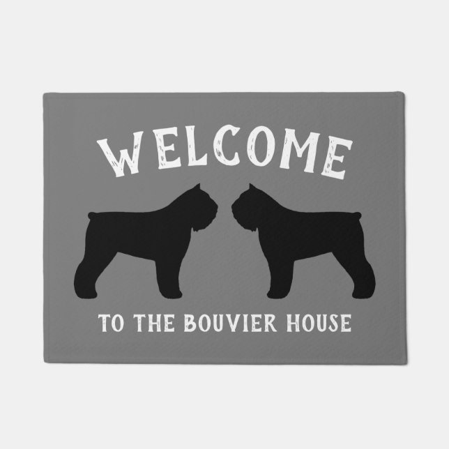 Bouvier des Flandres Dog Breed Silhouettes Doormat (Front)