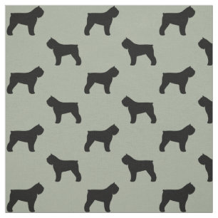 Bouvier des Flandres Dog Breed Silhouettes Fabric