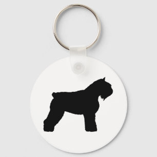 Bouvier des Flandres Dog (in black) Keychain
