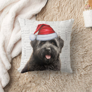 Bouvier des Flandres Dog Lover Christmas Holiday Throw Pillow