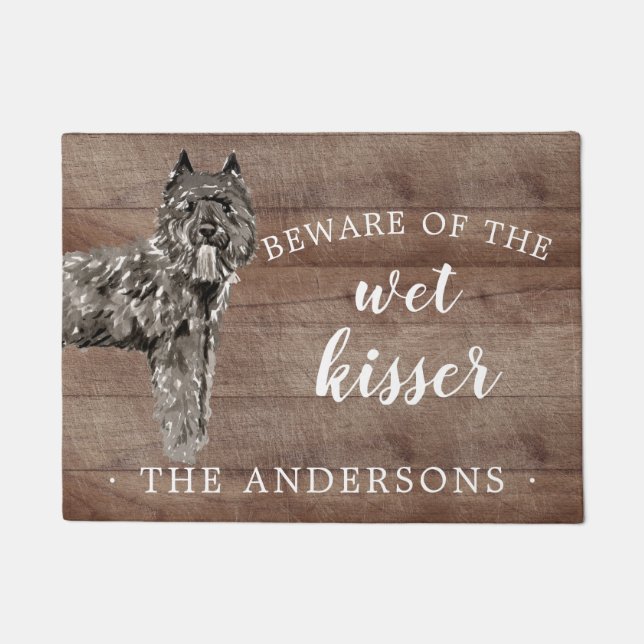 Bouvier des Flandres Dog Personalized Door Mat (Front)