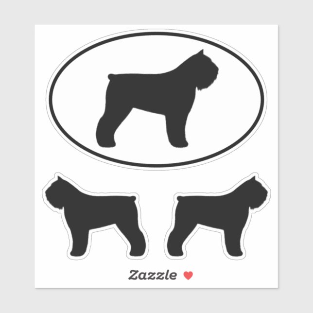 Bouvier des Flandres Dog Silhouettes Sticker Set (Sheet)