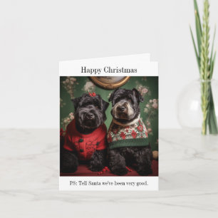 Bouvier des Flandres Dogs in Christmas Sweaters Card