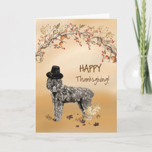 Bouvier des Flandres Funny Hat Thanksgiving Card