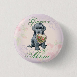 Bouvier des Flandres Heart Mom Pinback Button