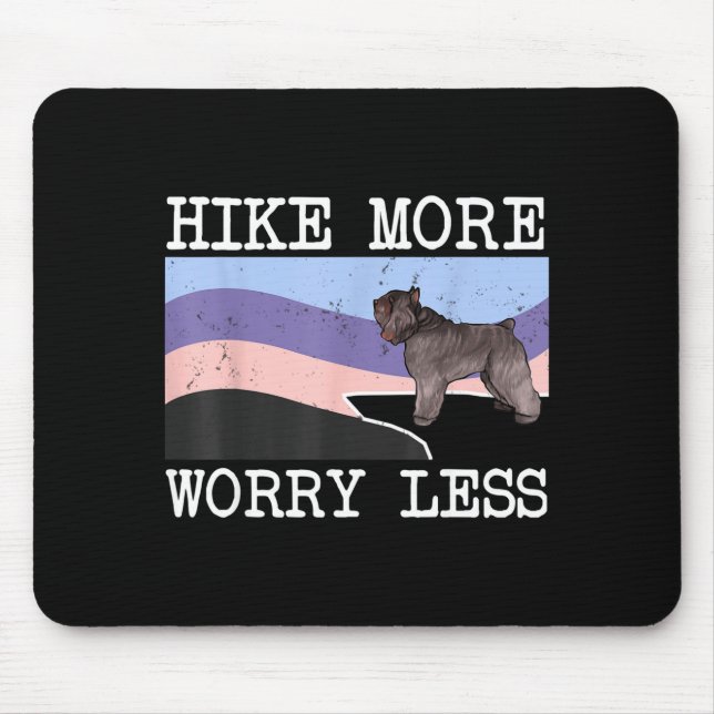 Bouvier des flandres hike more worry less graphic mouse pad (Front)