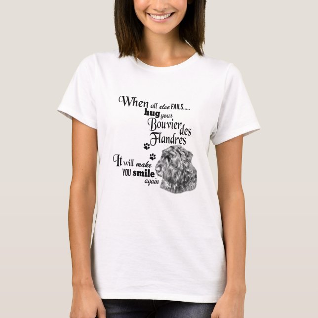 Bouvier des Flandres modern cute dog breed slogan T-Shirt (Front)