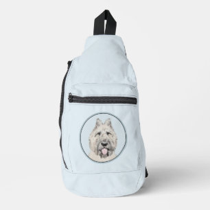 Bouvier des Flandres Painting Fawn Brindle Dog Art Sling Bag