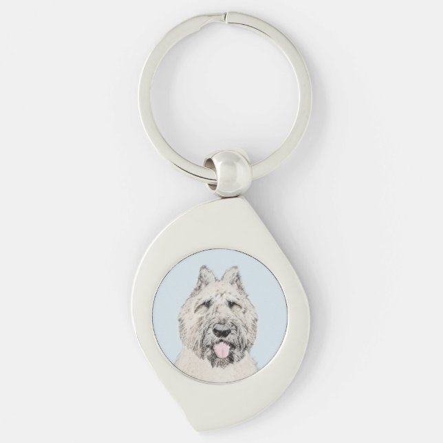 Bouvier des Flandres Painting - Original Dog Art Keychain (Front)