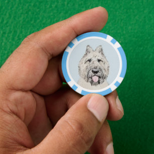 Bouvier des Flandres Painting - Original Dog Art Poker Chips