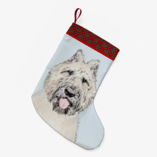 Bouvier des Flandres Painting - Original Dog Art Small Christmas Stocking