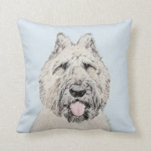 Bouvier des Flandres Painting - Original Dog Art Throw Pillow