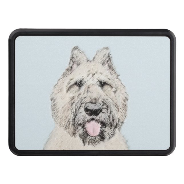 Bouvier des Flandres Painting - Original Dog Art Trailer Hitch Cover (Front)