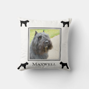 Bouvier des Flandres Photo Silhouette Personalized Throw Pillow