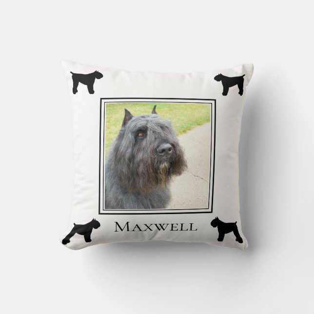 Bouvier des Flandres Photo Silhouette Personalized Throw Pillow (Front)