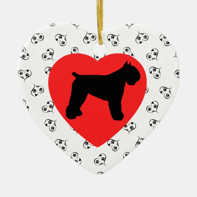 Bouvier des Flandres Silhouhette Customized Ceramic Ornament (Front)