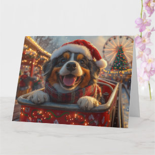 Bouviers des Flandres Dog Roller Coaster Christmas Card