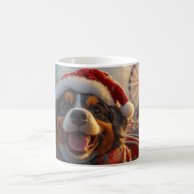 Bouviers des Flandres Dog Roller Coaster Christmas Coffee Mug (Center)