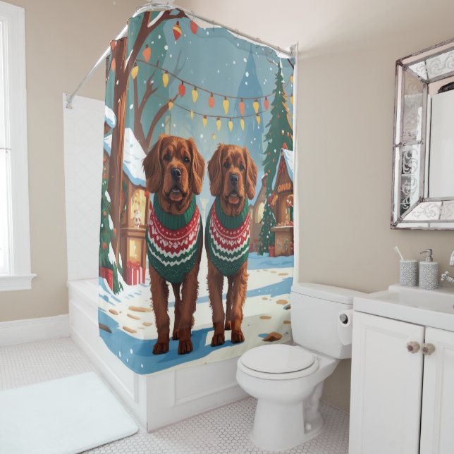 Bouviers des Flandres Dogs Christmas Snow Holiday  (In Situ)
