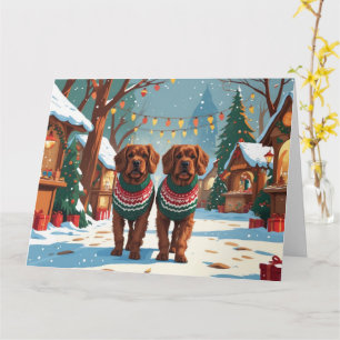 Bouviers des Flandres Dogs Christmas Snow Holiday Card