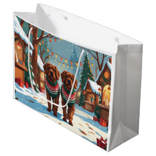 Bouviers des Flandres Dogs Christmas Snow Holiday Large Gift Bag