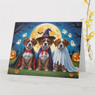Bouviers Des Flandres Dogs Pumpkin Halloween Funny Card